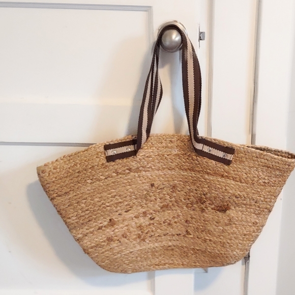 Anthropologie Handbags - Anthropologie Tan Woven Tote Bag